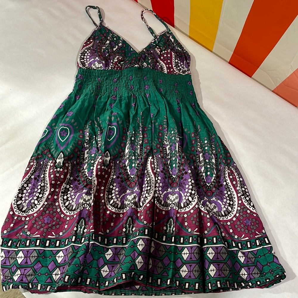 Cute lightweight casual cotton summer dress-M